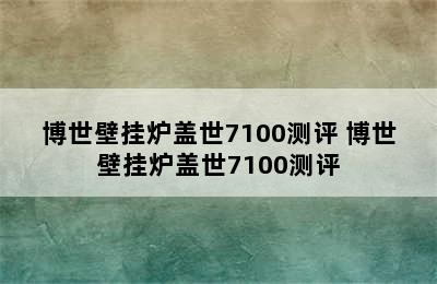 博世壁挂炉盖世7100测评 博世壁挂炉盖世7100测评